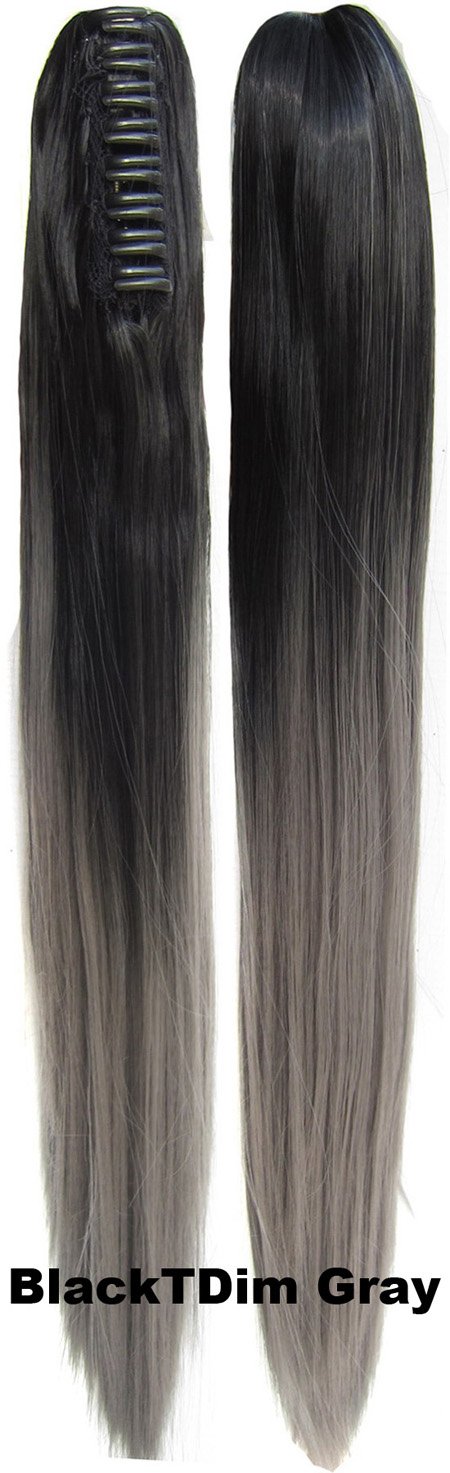  Hästsvans rak med klämma dip dye -
