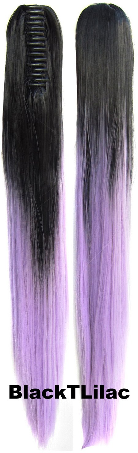  Hästsvans rak med klämma dip dye -