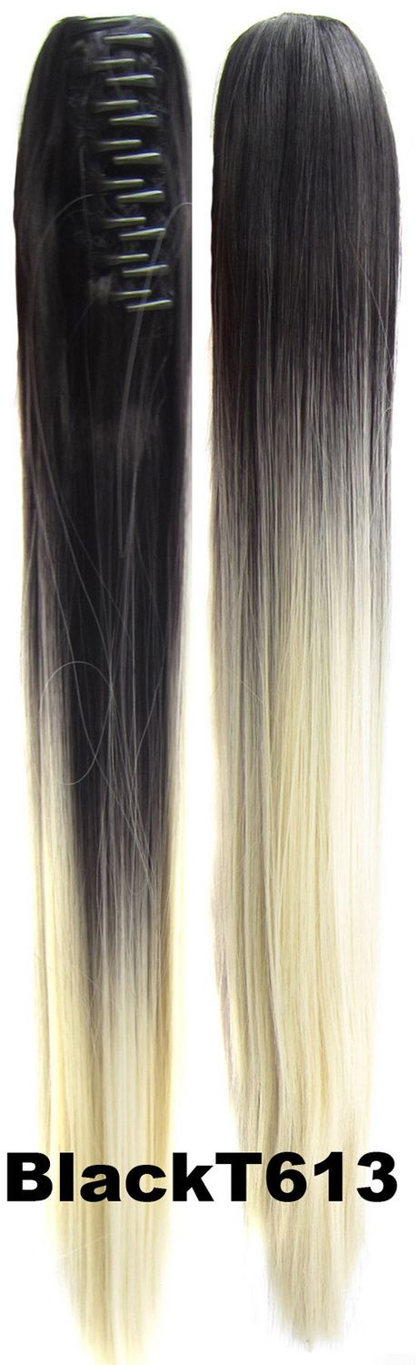  Hästsvans rak med klämma dip dye -