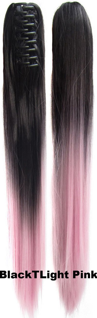  Hästsvans rak med klämma dip dye -