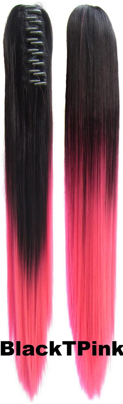  Hästsvans rak med klämma dip dye -