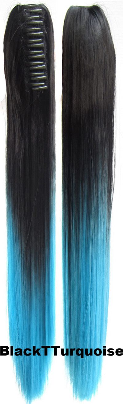  Hästsvans rak med klämma dip dye -