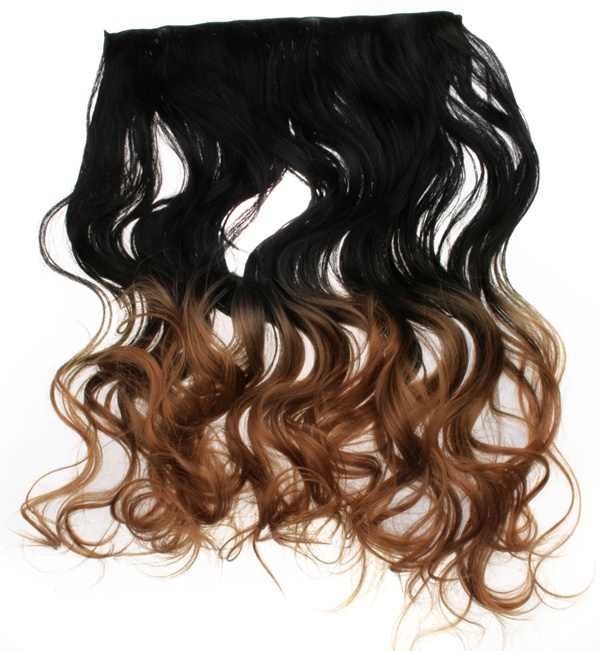  Lshr lockigt 5 Clip on dip dye - Svart & Brun