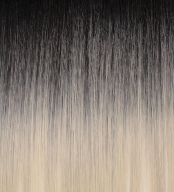  Löshår rakt 5 Clip on dip dye - Svart & Blond