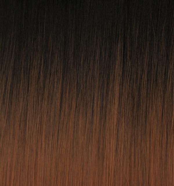  Löshår rakt 5 Clip on dip dye - Svart & Brun