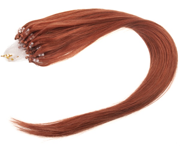  #30 Röd - Original äkta löshår remy microringar loop