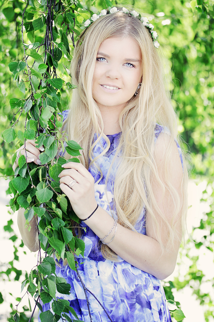 Diadem små rosor till Midsommar